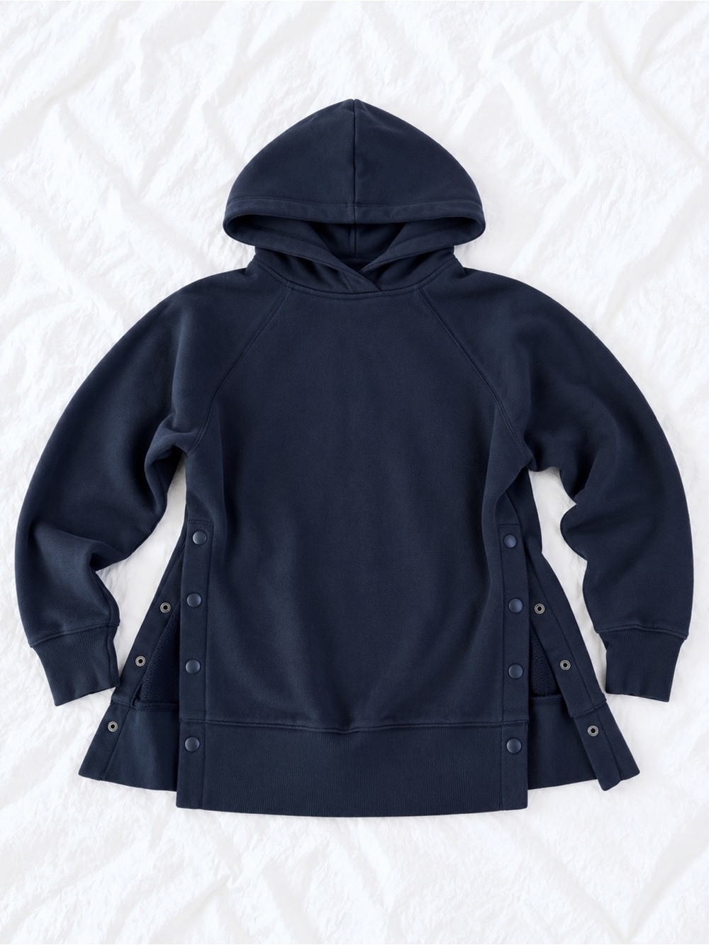 aerie Navy Snap-Side Hooded Pullover